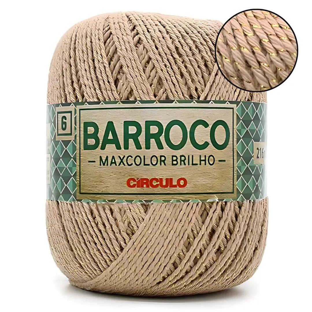 Barbante Barroco MaxColor Brilho Ouro Nº 6 - 200g Circulo