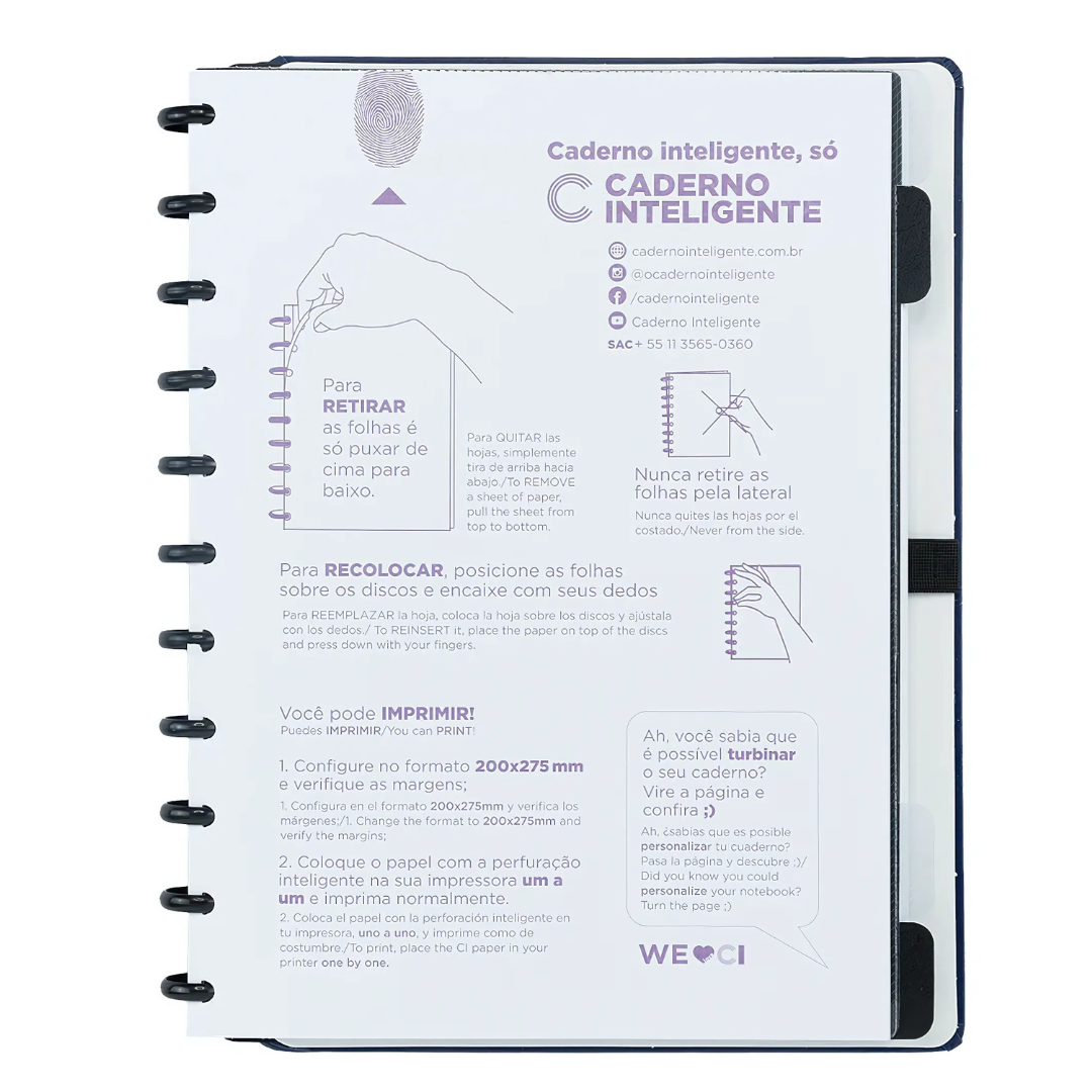 Caderno Inteligente Dark Blue Grande