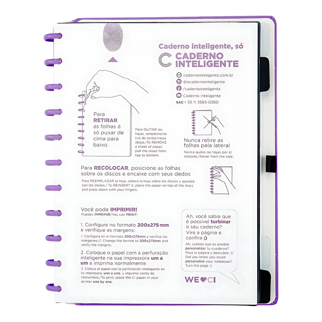 Caderno Inteligente All Purple Grande