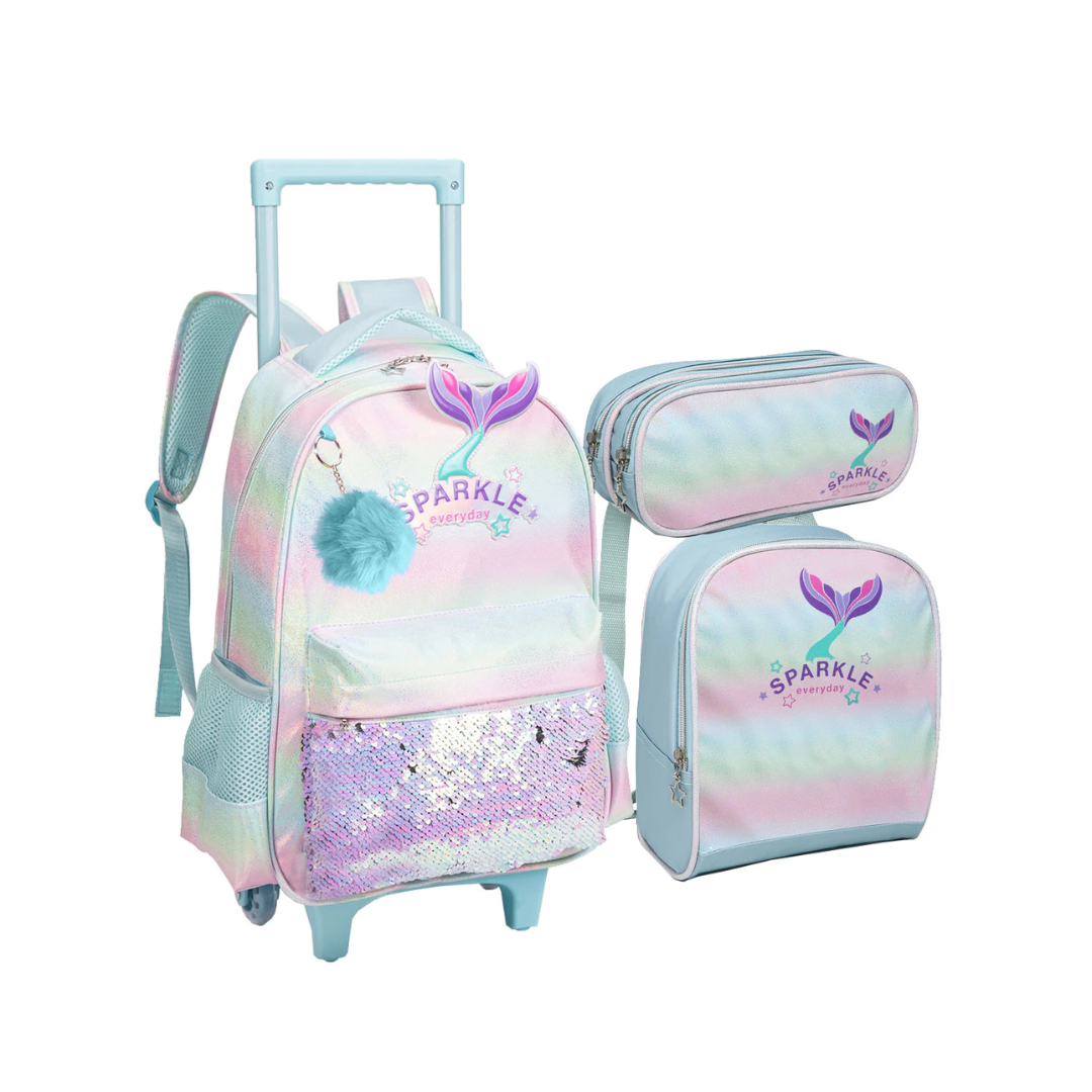 Kit Mochila Infantil Sparkle Sereia 3 peças IN2541  Nova Rio