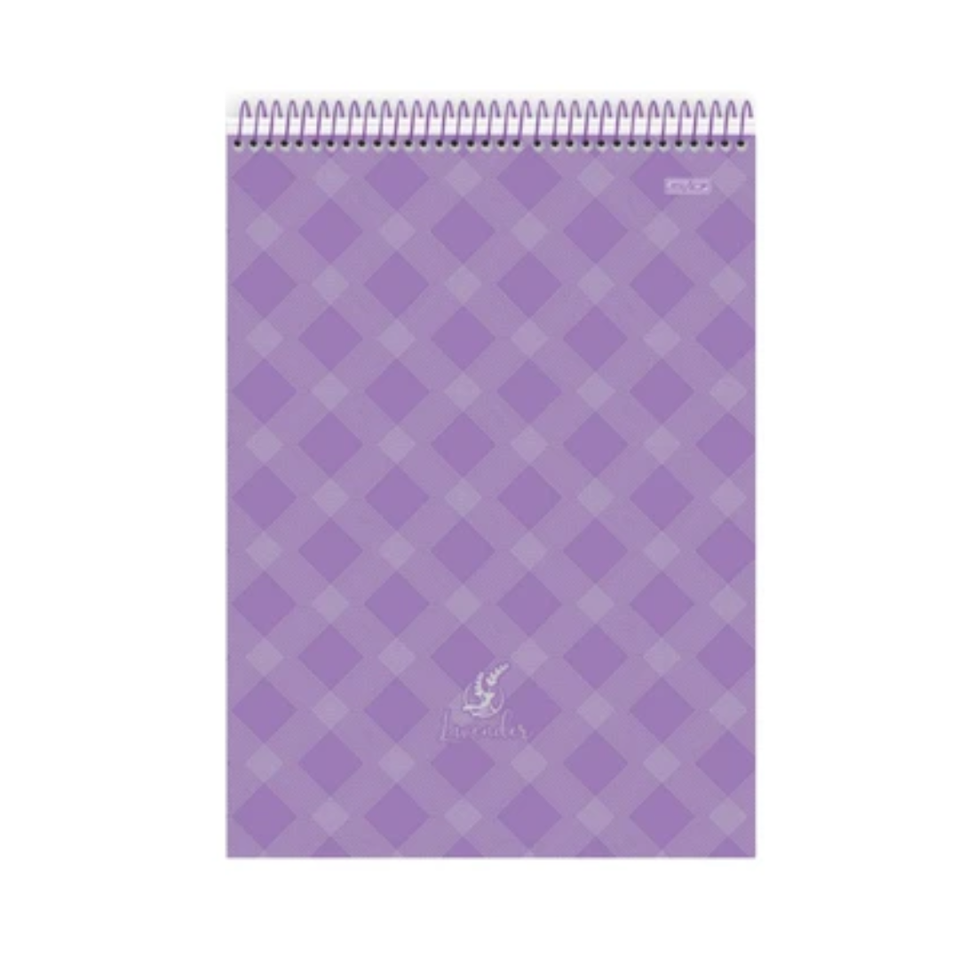 Caderno Pequeno 1/4 Lavender Capa Dura Espiral Superior 14 x 20 cm 80 Folhas - São Domingos