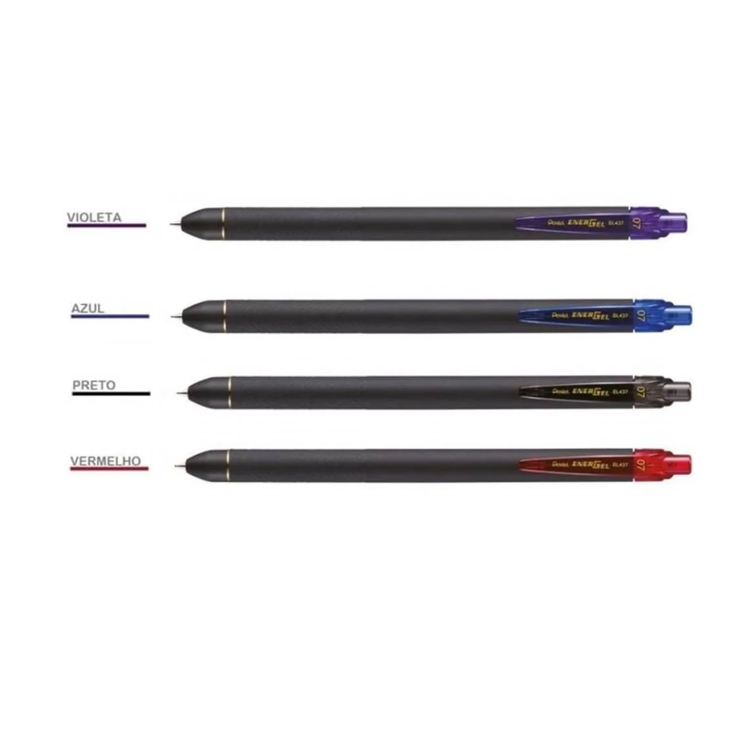 Caneta Pentel Energel Black BL437R1 0.7mm Retratil