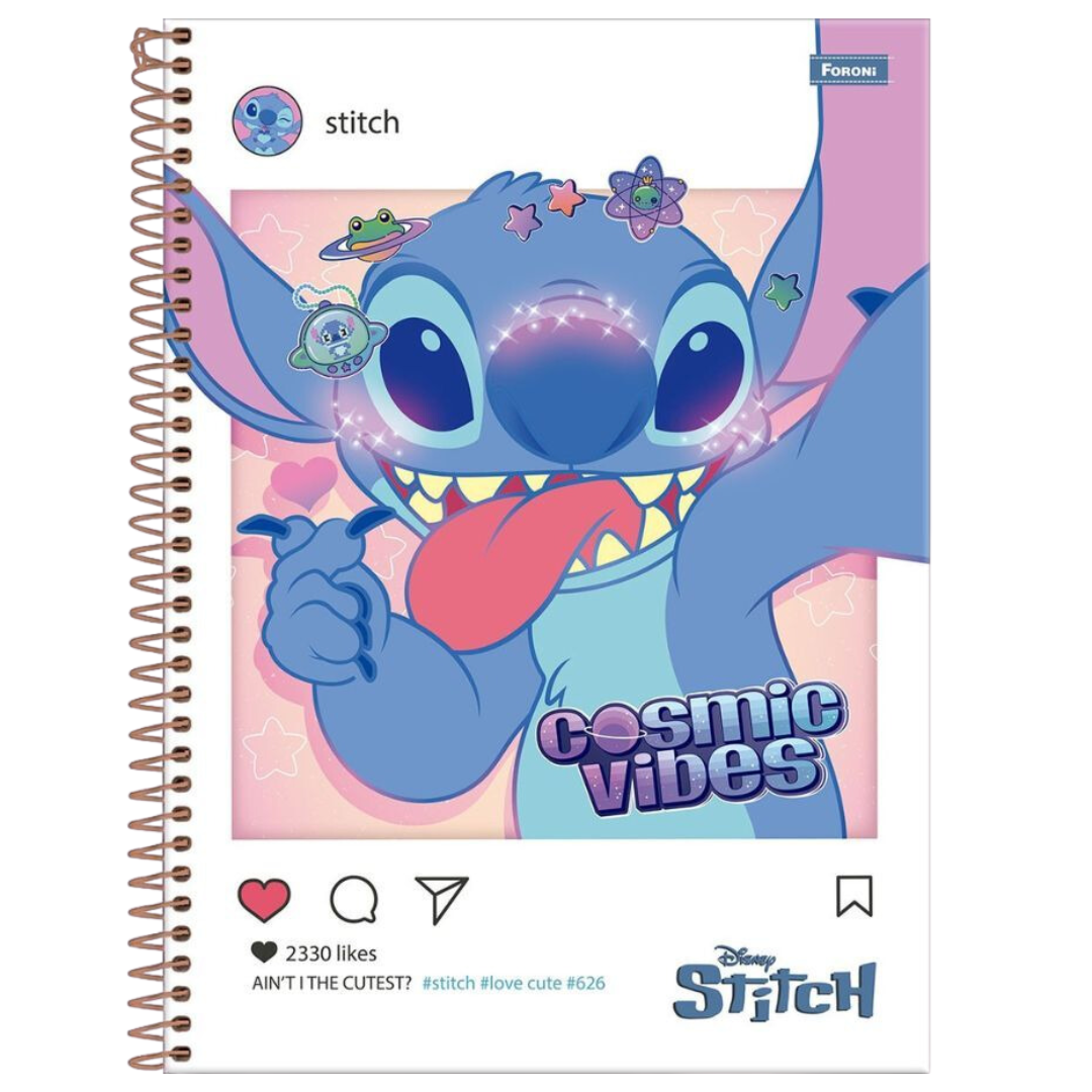 Caderno Universitário Stitch 10 Matérias 160 Fls Foroni