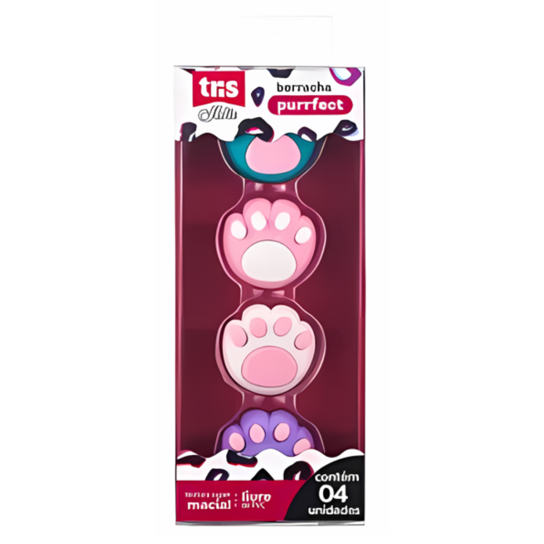 Kit com 4 Borrachas Purrfect Tris Holic Pets