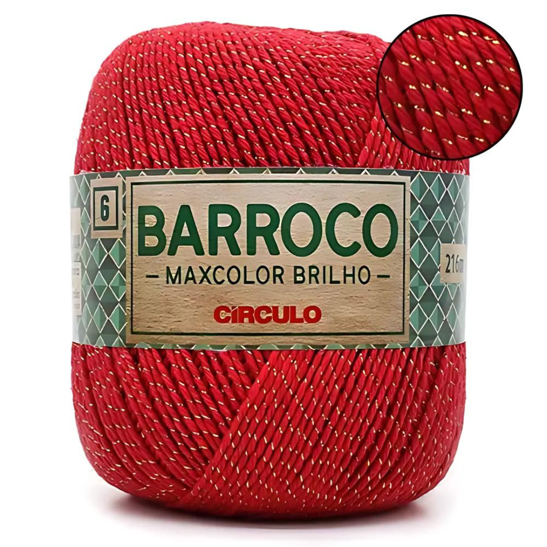 Barbante Barroco MaxColor Brilho Ouro Nº 6 - 200g Circulo