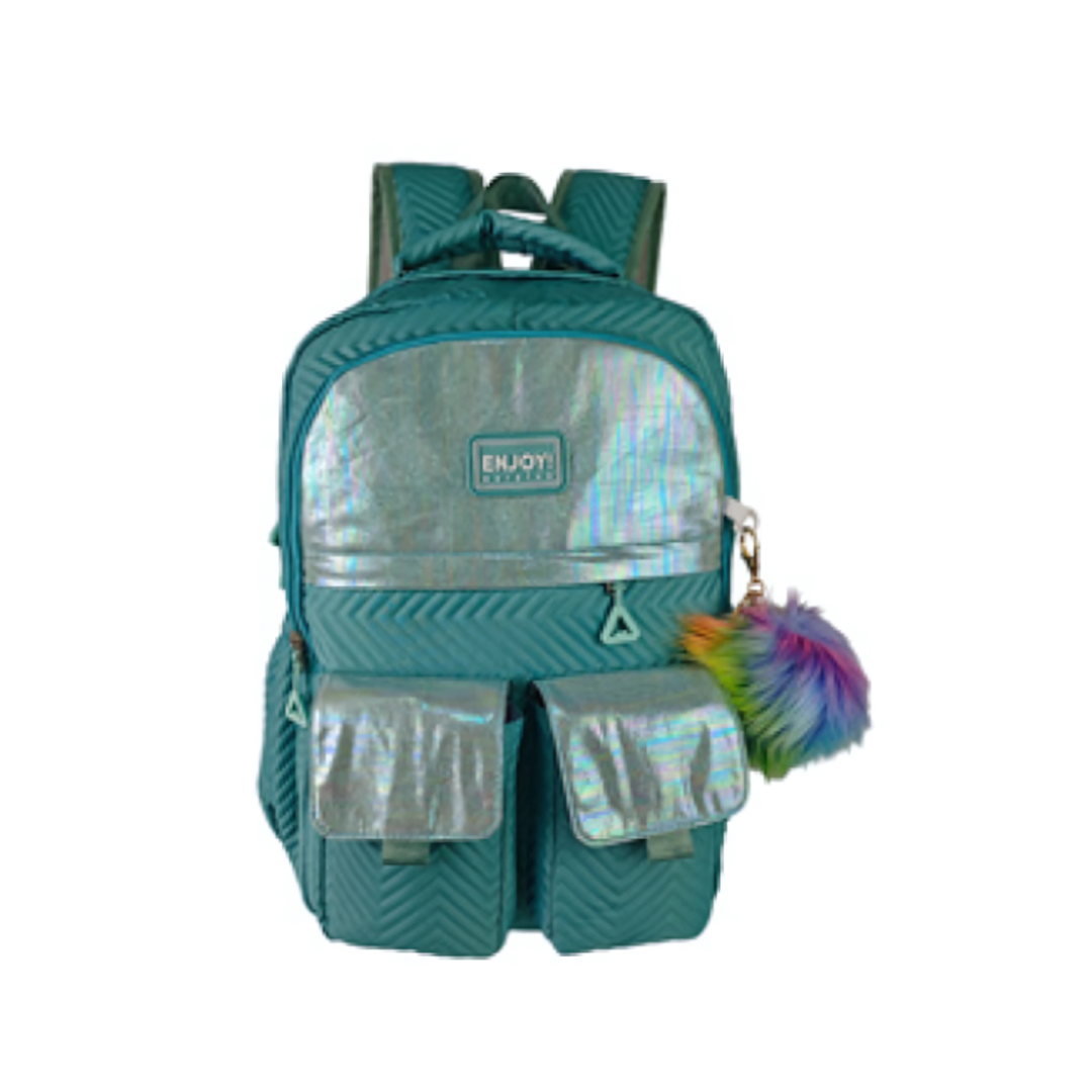 Mochila de Costas Enjoy Holográfica Verde MM008