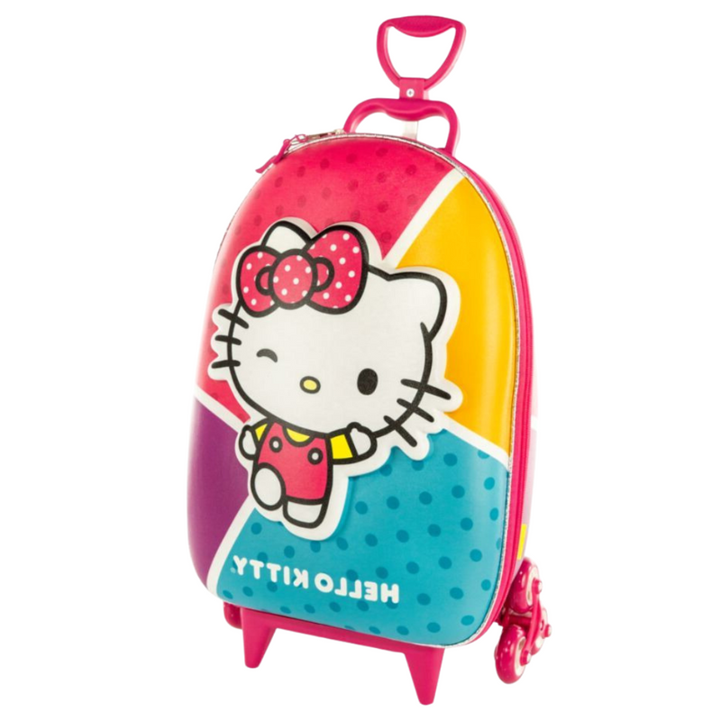 Kit Diplomata Hello Kitty Colorida Mochila com Rodas e Lancheira