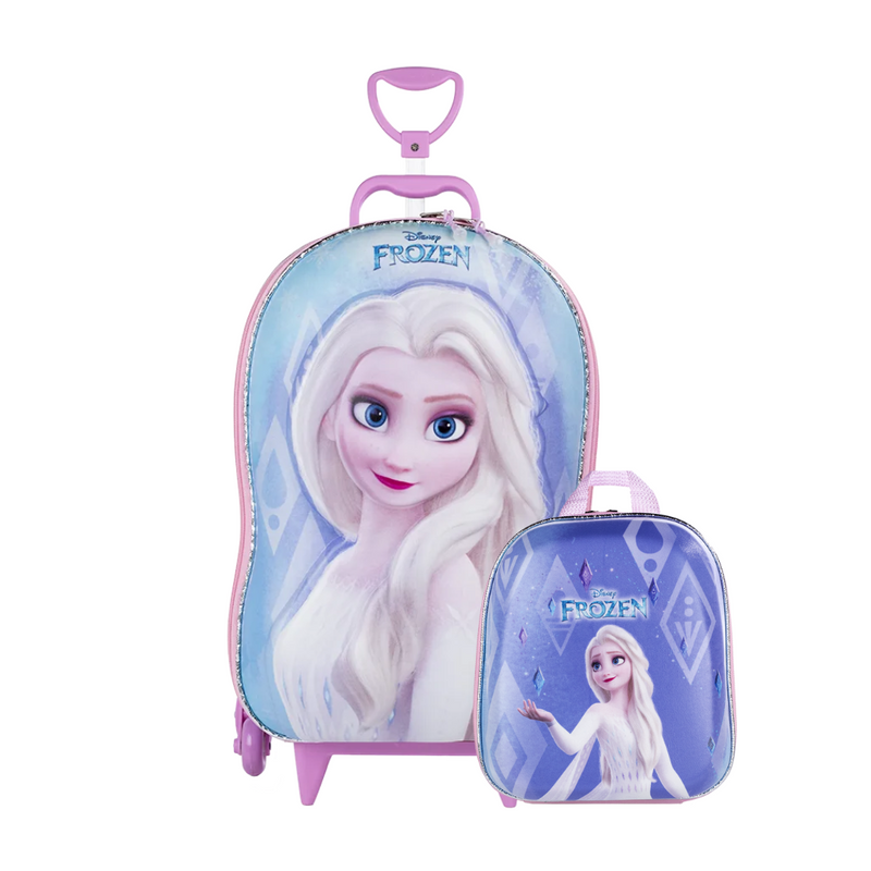 Kit Diplomata Frozen Mochila com Rodas e Lancheira