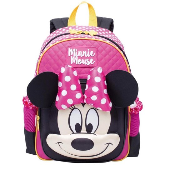 Mochila de Costas Minnie Mouse Laço 3D Sestini