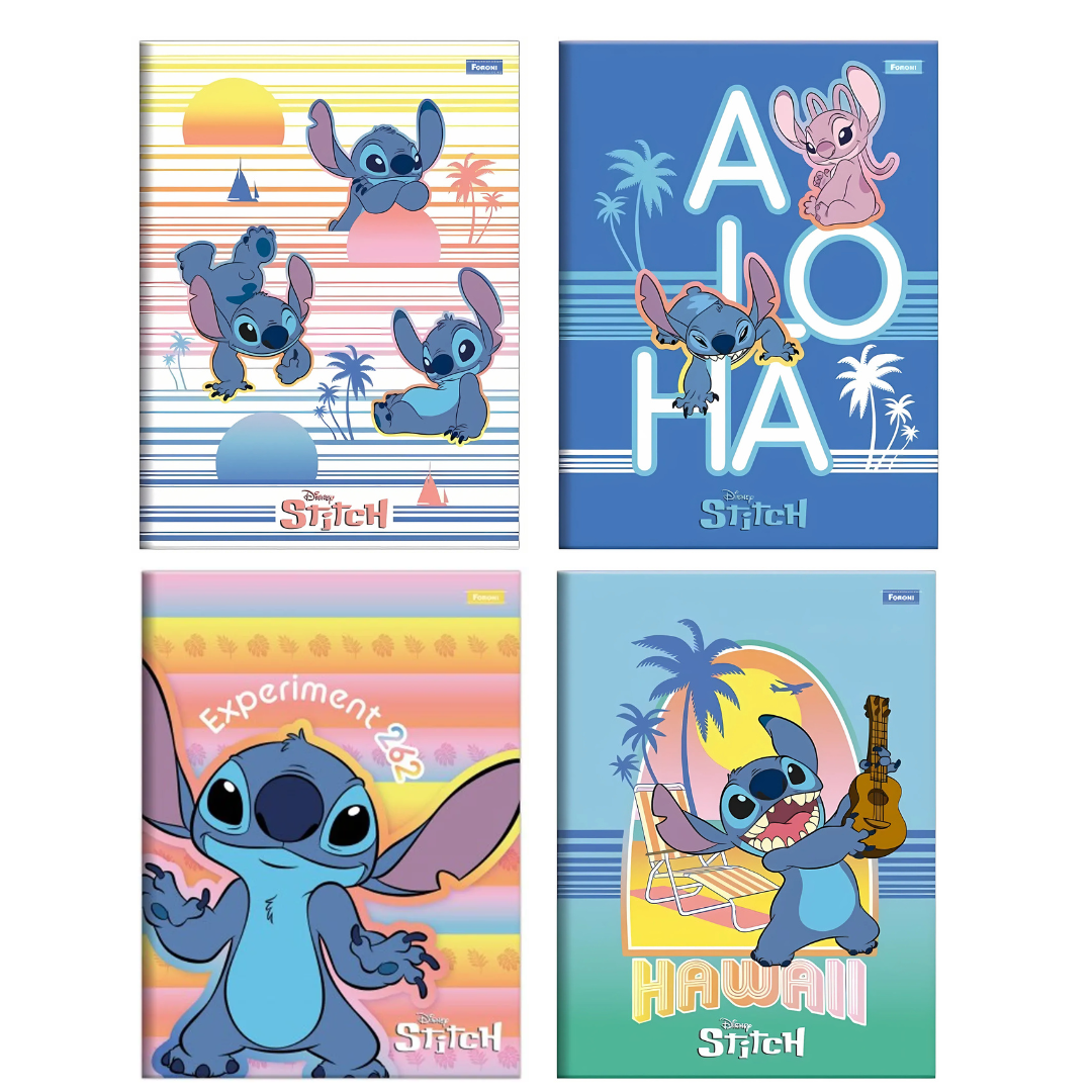 Caderno Brochura Stitch 80 Folhas - Foroni