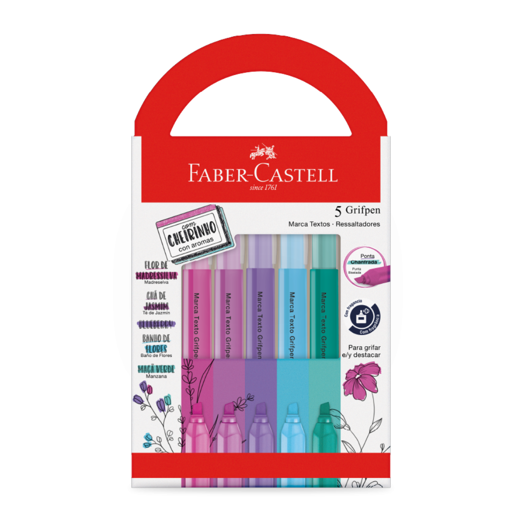 Marca-texto Grifpen Faber-Castell 5 Cores