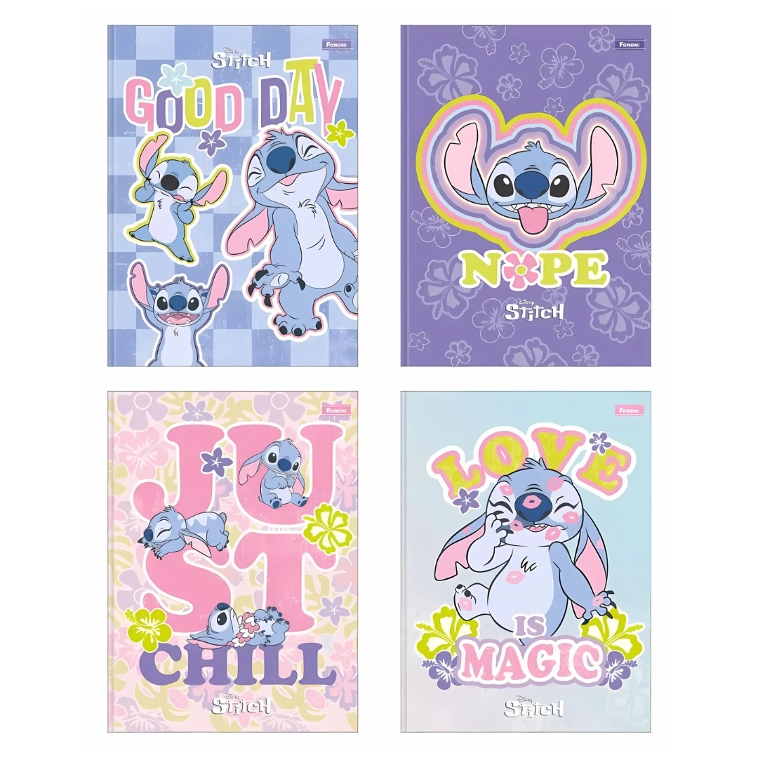 Caderno Colegial Stitch Foroni 160fls