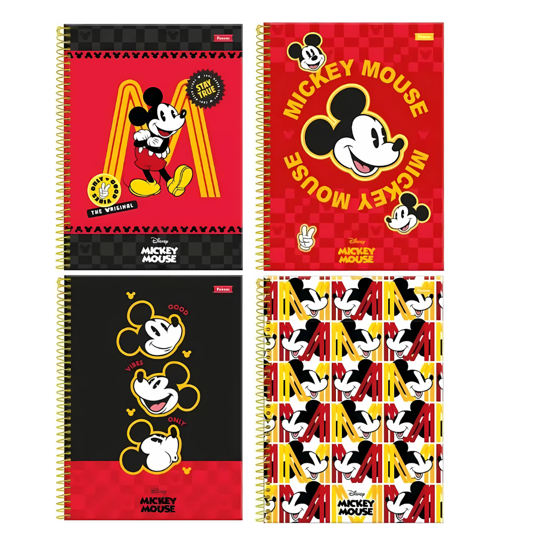 Caderno Universitário Mickey Mouse 1 matéria- 80 Folhas - Foroni