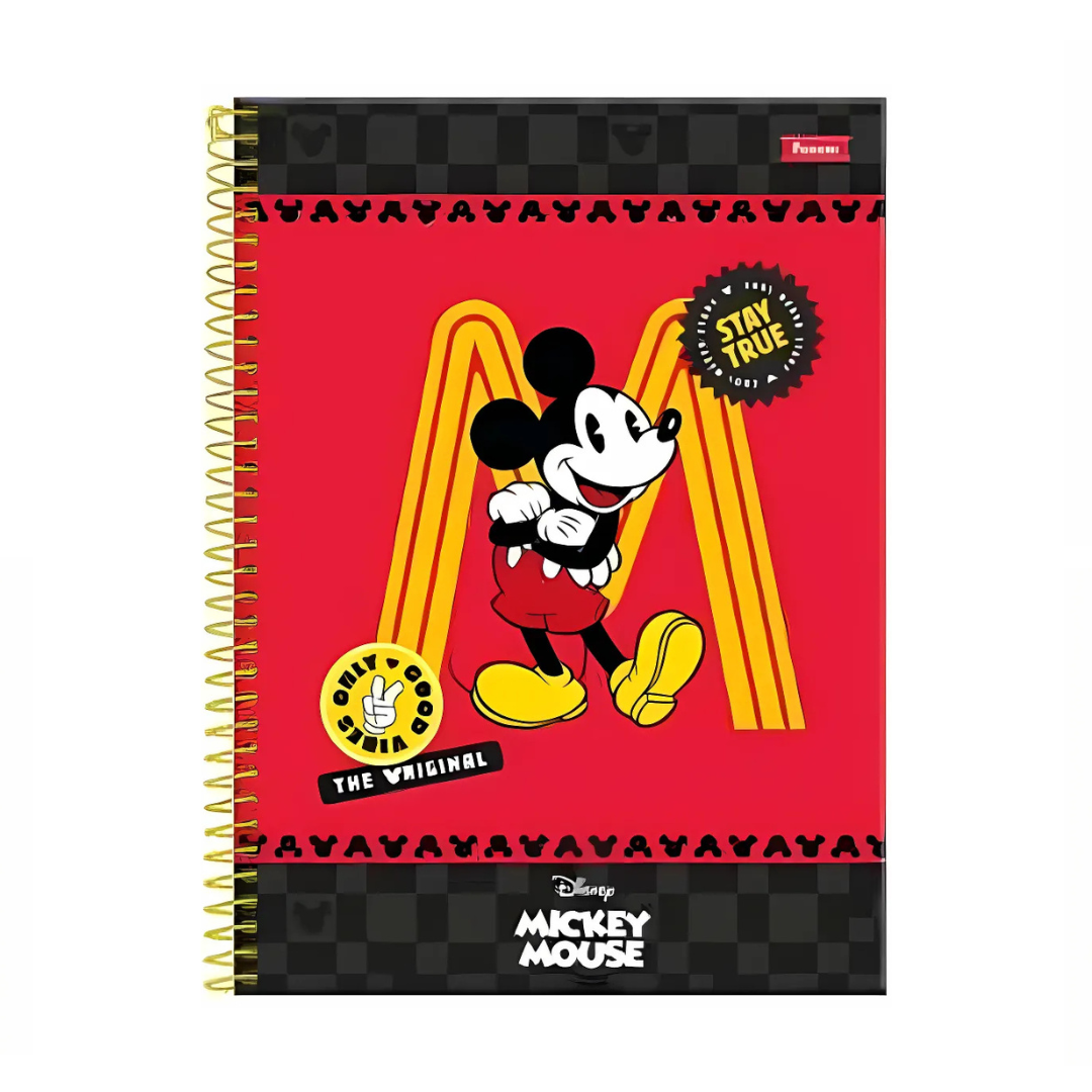 Caderno Universitário Mickey Mouse 1 matéria- 80 Folhas - Foroni