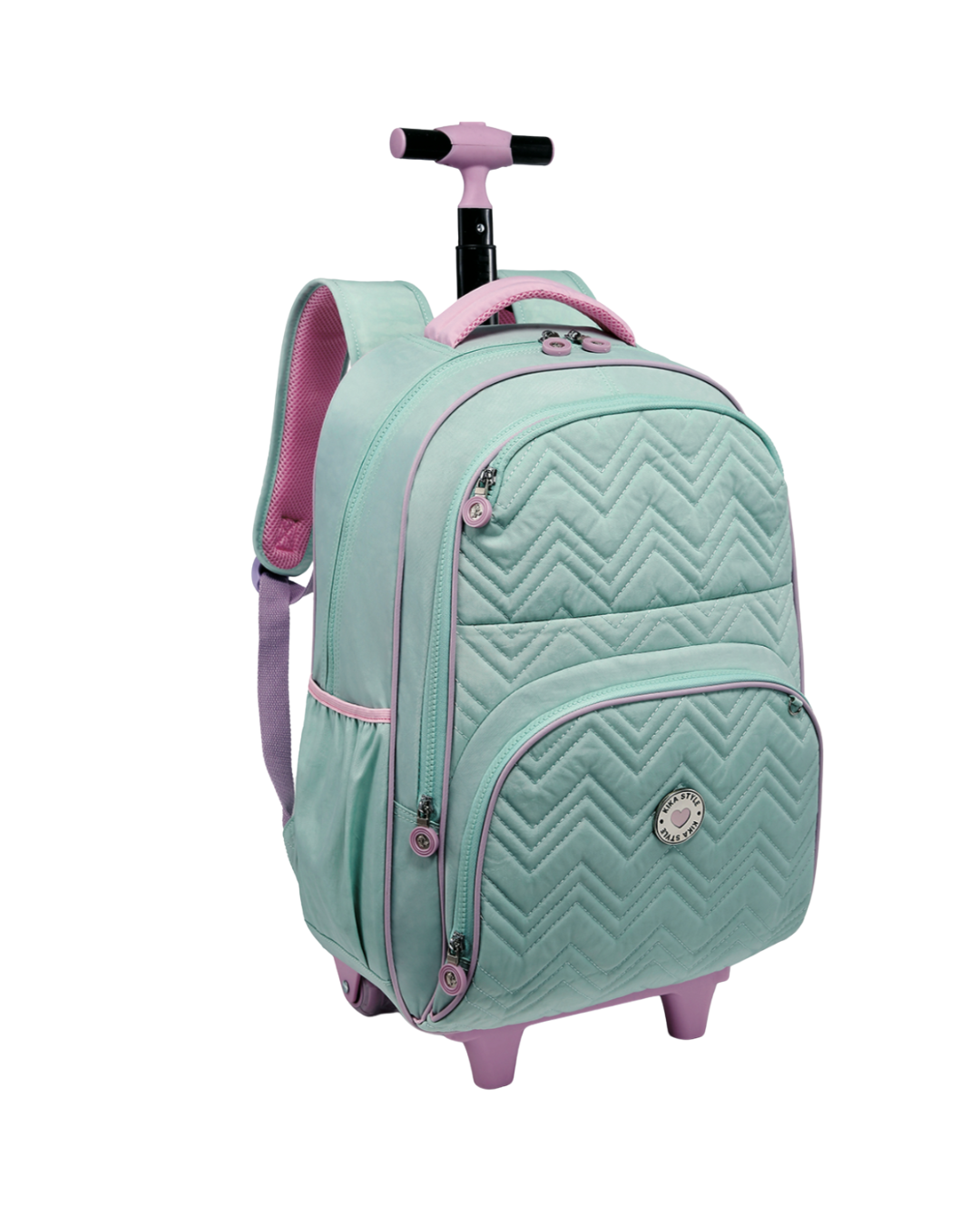 Mochila Kika de Rodinha KK2670 2 rodinhas Preto ou Verde.