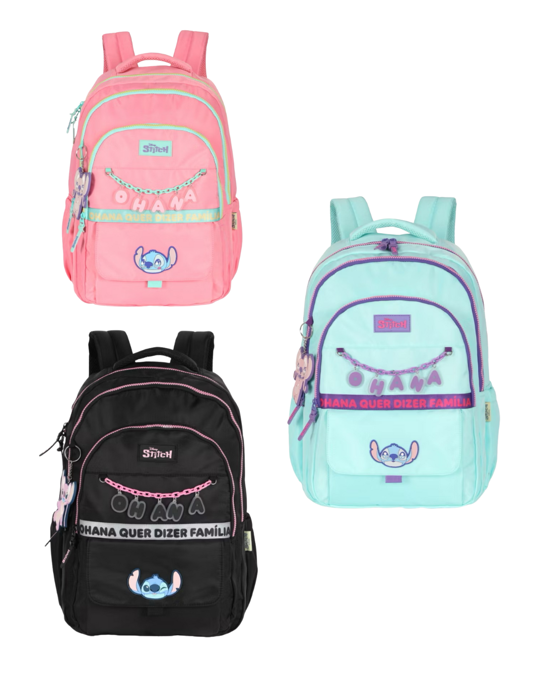 Mochila Stitch Ohana Juvenil Escolar