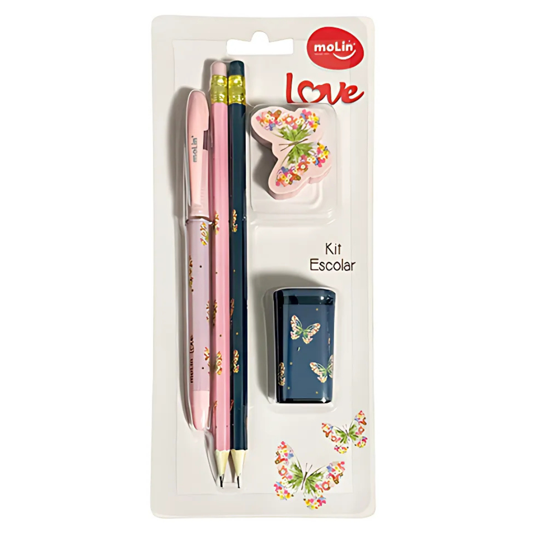 Kit Escolar Borboleta love - Molin