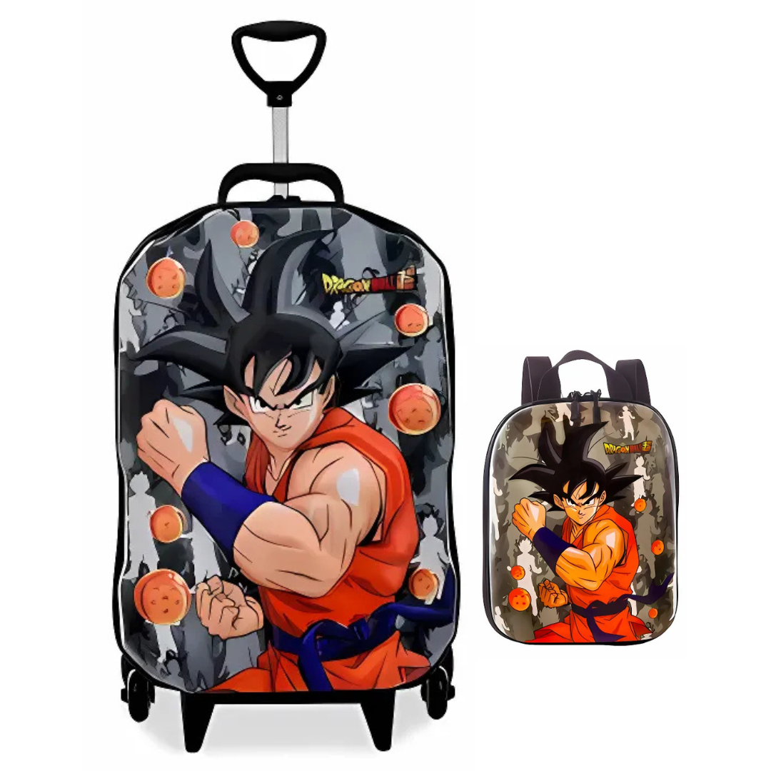 kit Diplomata Dragon Ball Mochila com Rodas e Lancheira