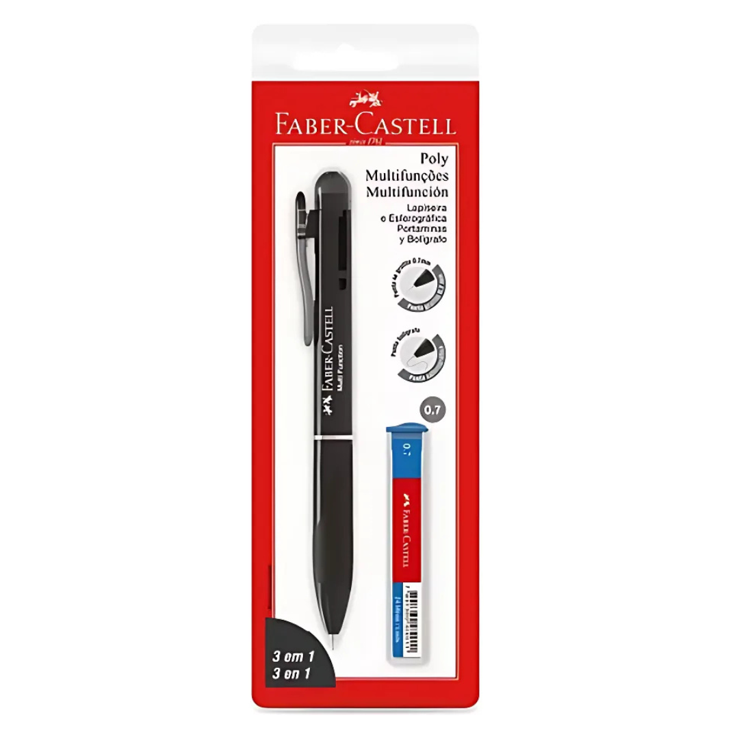 Lapiseira 0.7 e Caneta Esferográfica 3 em 1 - Faber-Castell