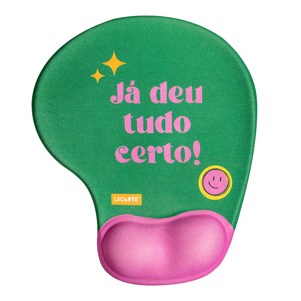 Mouse Pad Ergonômico Positive Vibes Feliz - Leo Arte