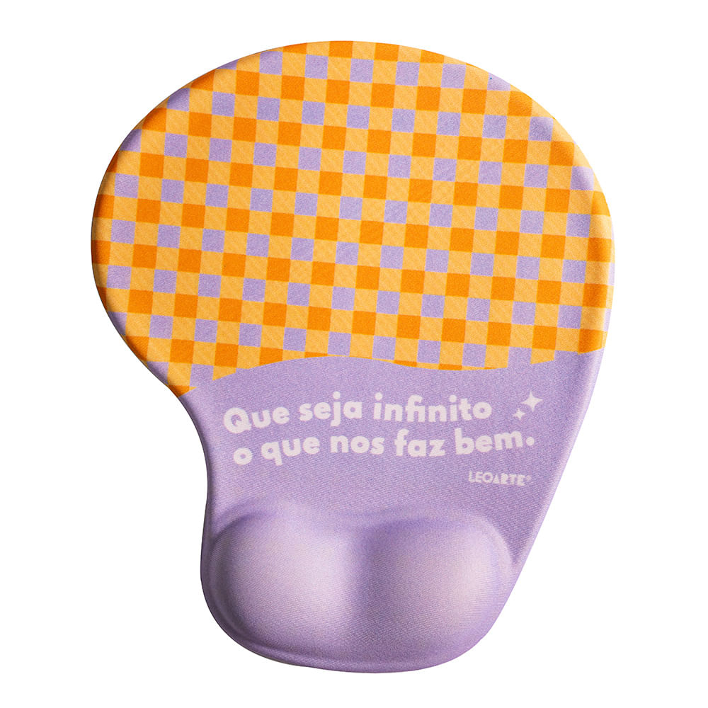 Mouse Pad Ergonômico Positive Vibes Quadriculado - Leo Arte