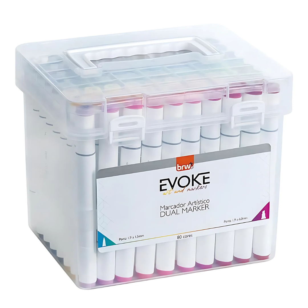 Marcador Artístico Evoke Dual Marker com 80 Cores - BRW