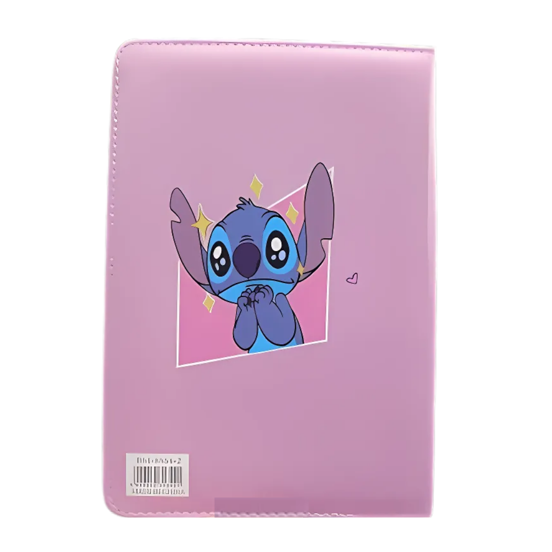 Caderno Stitch Rosa com Brilho