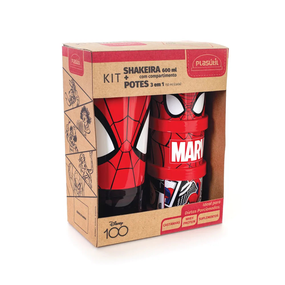 Kit Shakeira + Potes 3 em 1, Homem Aranha - Plasútil