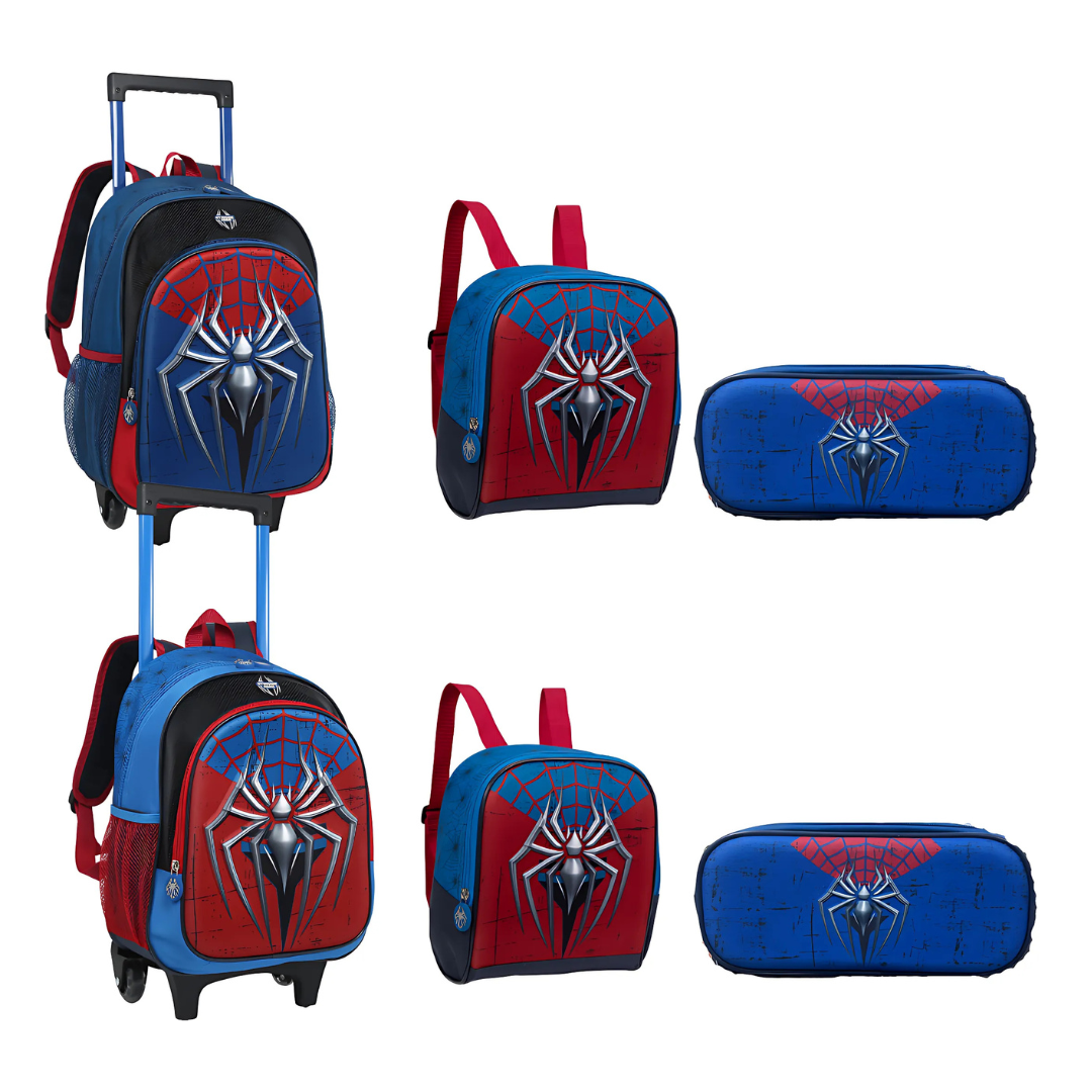 Kit Mochila de Rodinha 3 peças Strange Spider- Nova Rio