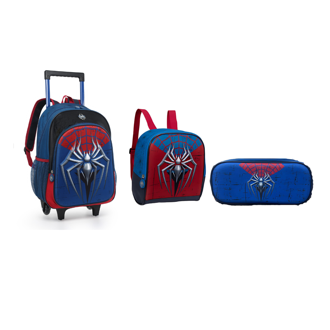 Kit Mochila de Rodinha 3 peças Strange Spider- Nova Rio