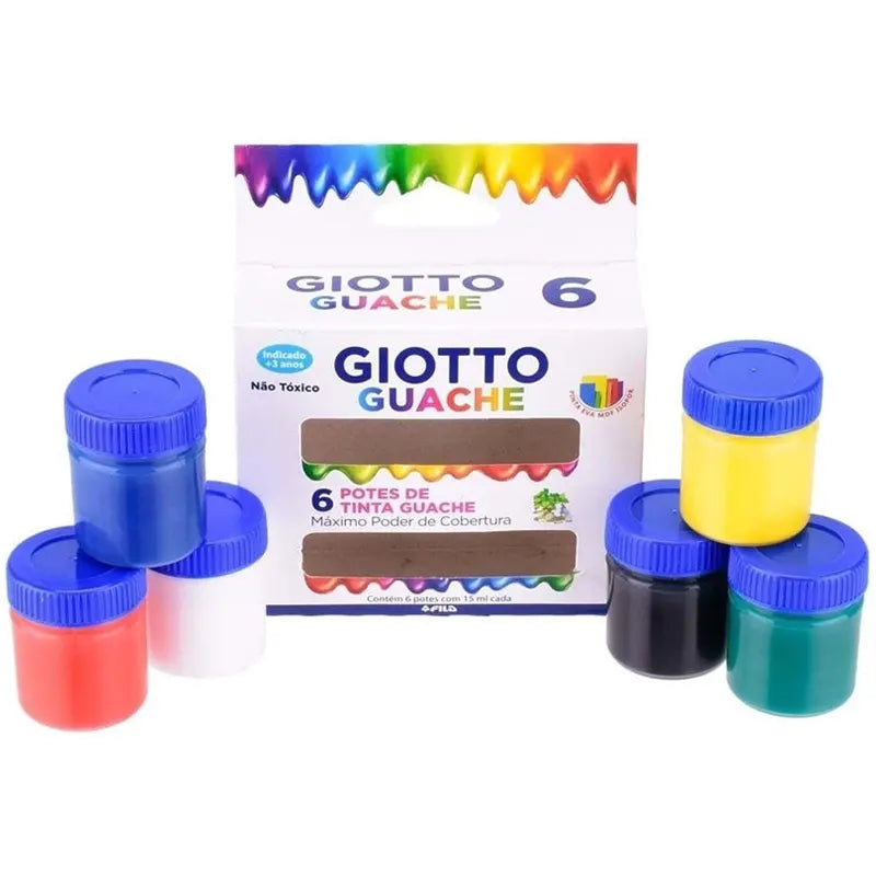 Tinta Guache 15ml Giotto 6 Cores