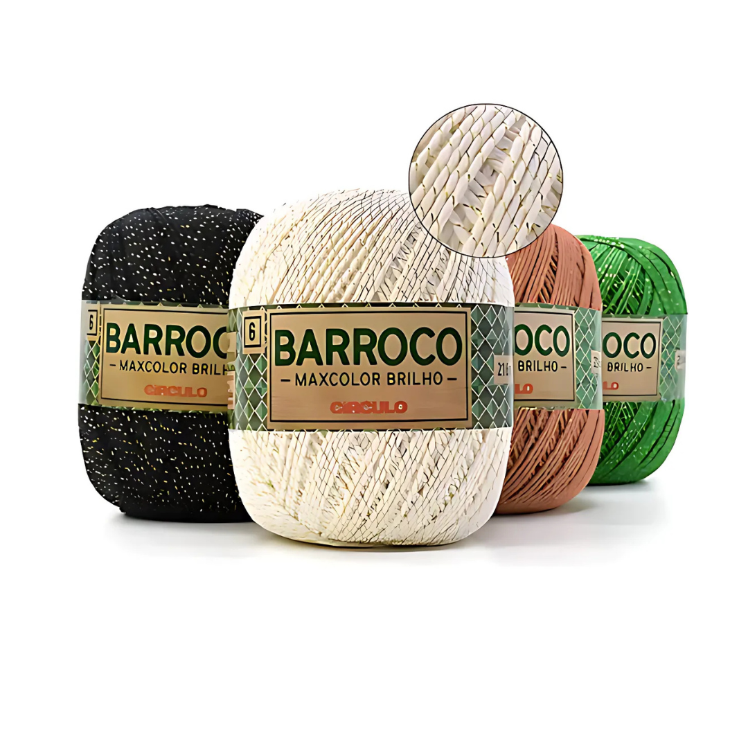 Barbante Barroco MaxColor Brilho Ouro Nº 6 - 200g Circulo