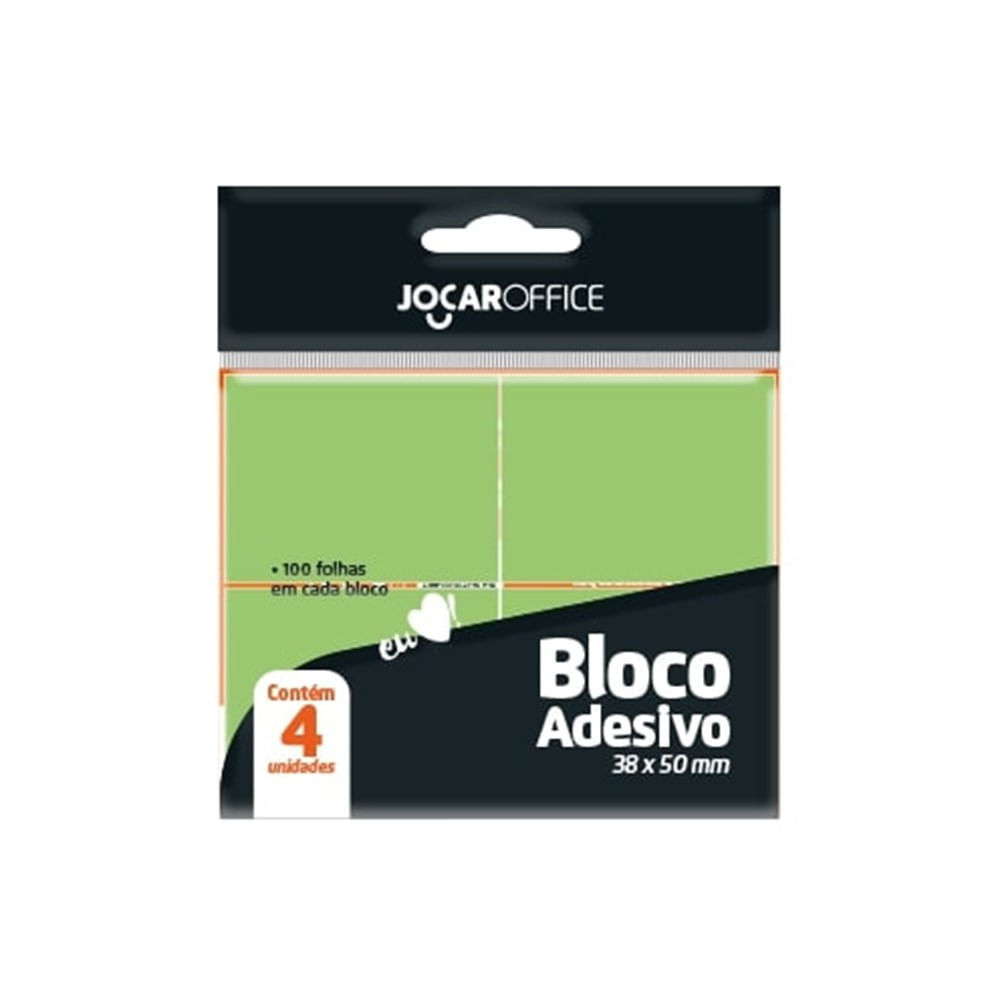 Bloco Adesivo Jocar 38x50mm 4 unidades Verde