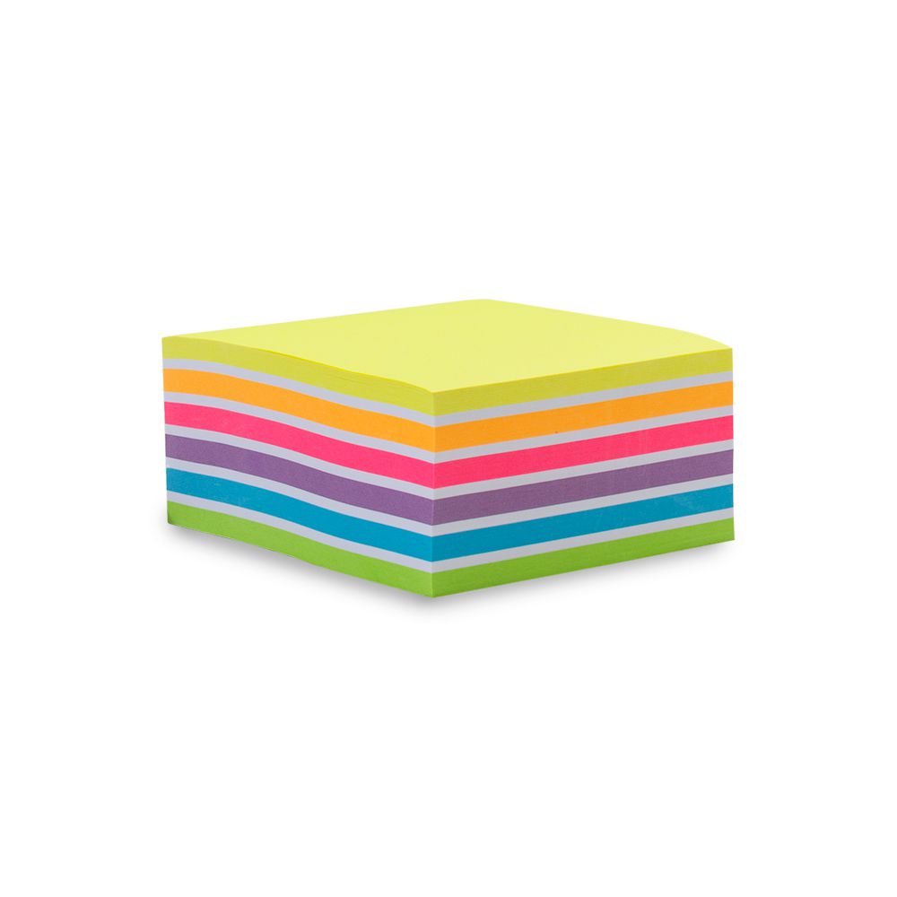 Bloco Adesivo 76x76mm Arco-íris Maxprint