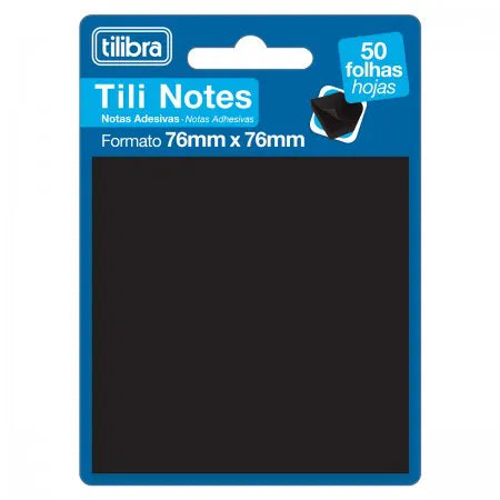 Bloco Adesivo Tilibra preto 76x76mm 50fls