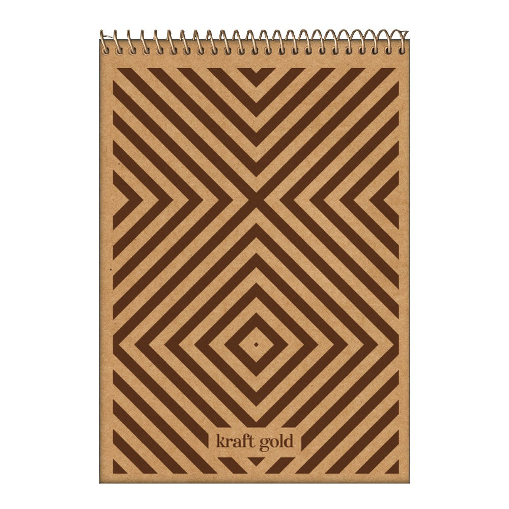 Caderno kraft Gold Jandaia Capa Dura Espiral 80 Fls