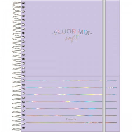 Caderno Colegial Fluor Mix Soft  1 Matéria 80fls