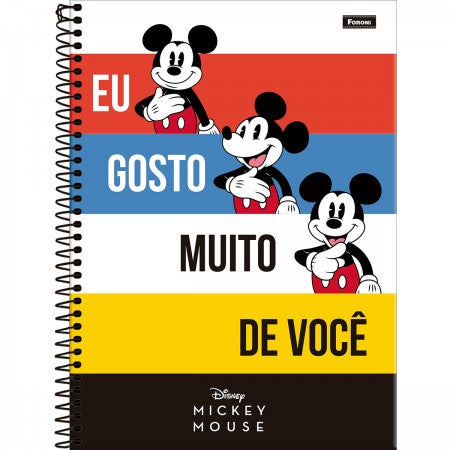 Caderno Universitário Capa Dura Mickey Mouse Libras 1 Matéria