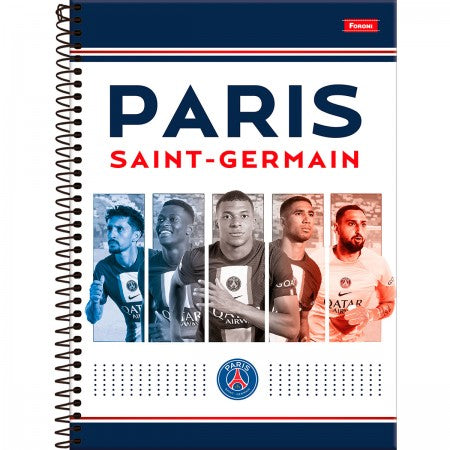 Caderno Universitário Capa Dura Paris Saint-Germain 15 Matérias