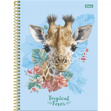 Caderno Universitário Capa Dura Tropical Fever 20 Matérias