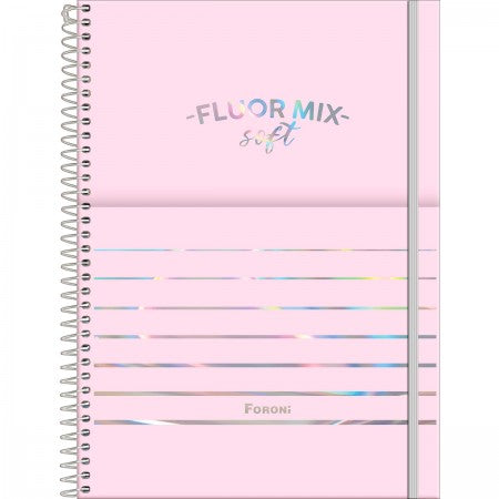 Caderno Universitário Capa PP Fluor Mix Soft  1 matéria-80fls