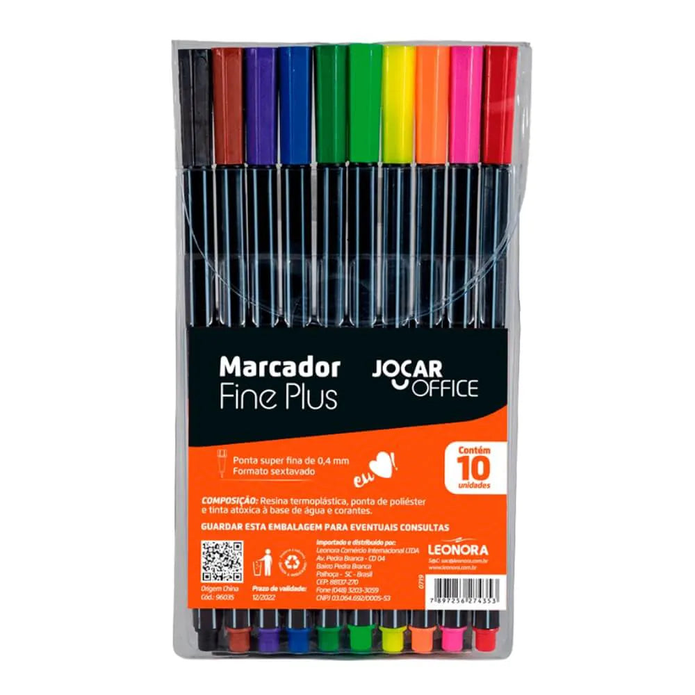 kit Caneta Jocar Office Fine Plus 10 Unidades