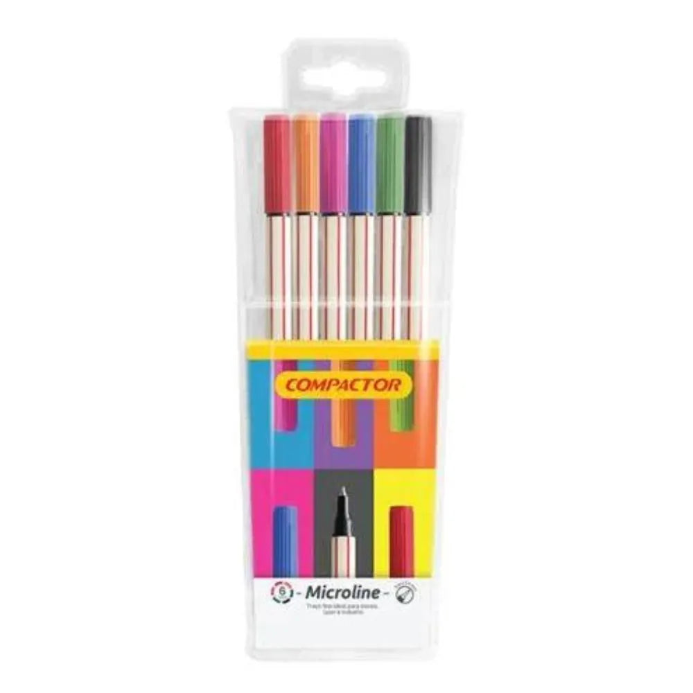 kit Caneta Compactor Microline 6 Cores