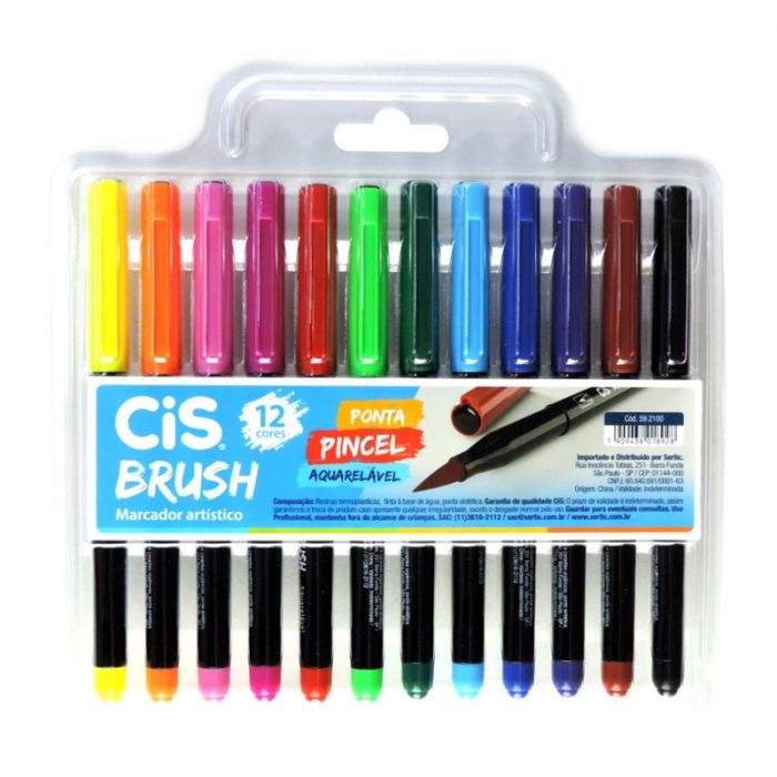 Marcador Artistico Cis Brush 12 Cores