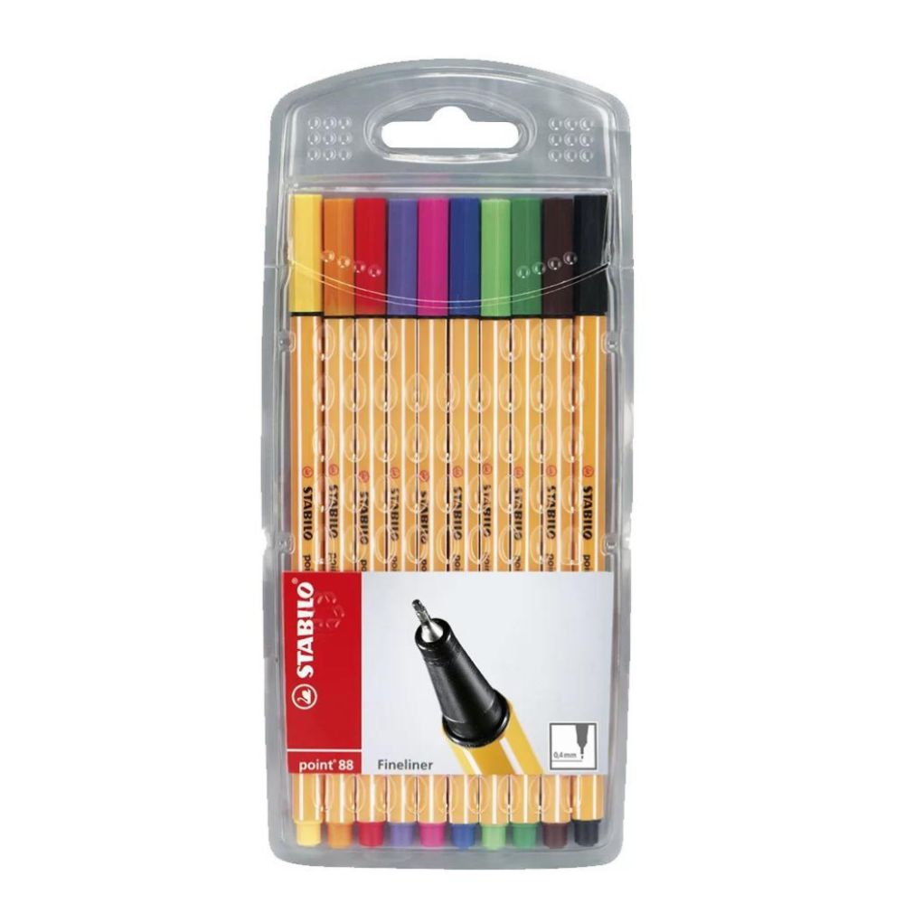 kit Caneta Stabilo Point 88 com 10 Cores