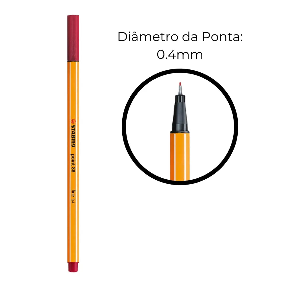 Caneta Stabilo Point 88 Ponta Fina Unidade