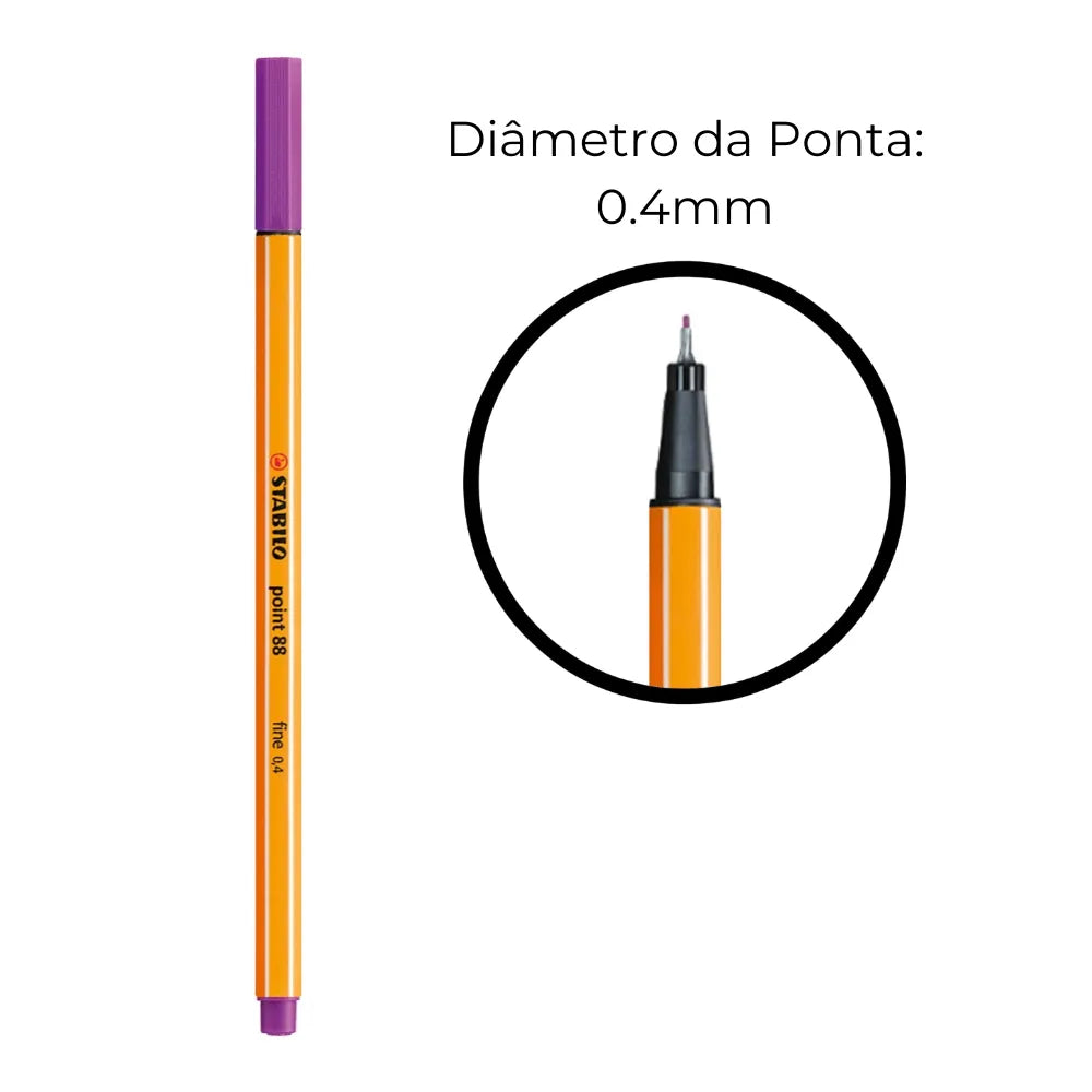 Caneta Stabilo Point 88 Ponta Fina Unidade