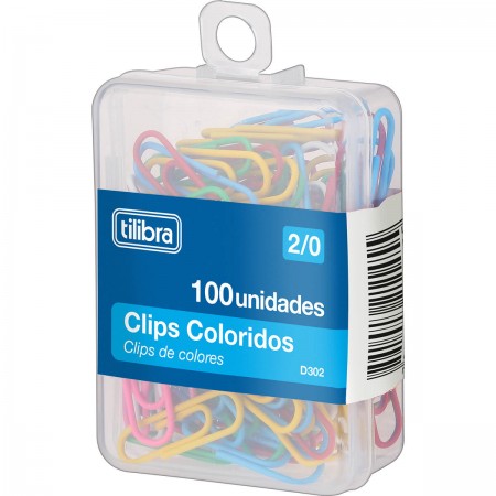 Clips Tilibra D302 Cores Sortidas 100 unidades