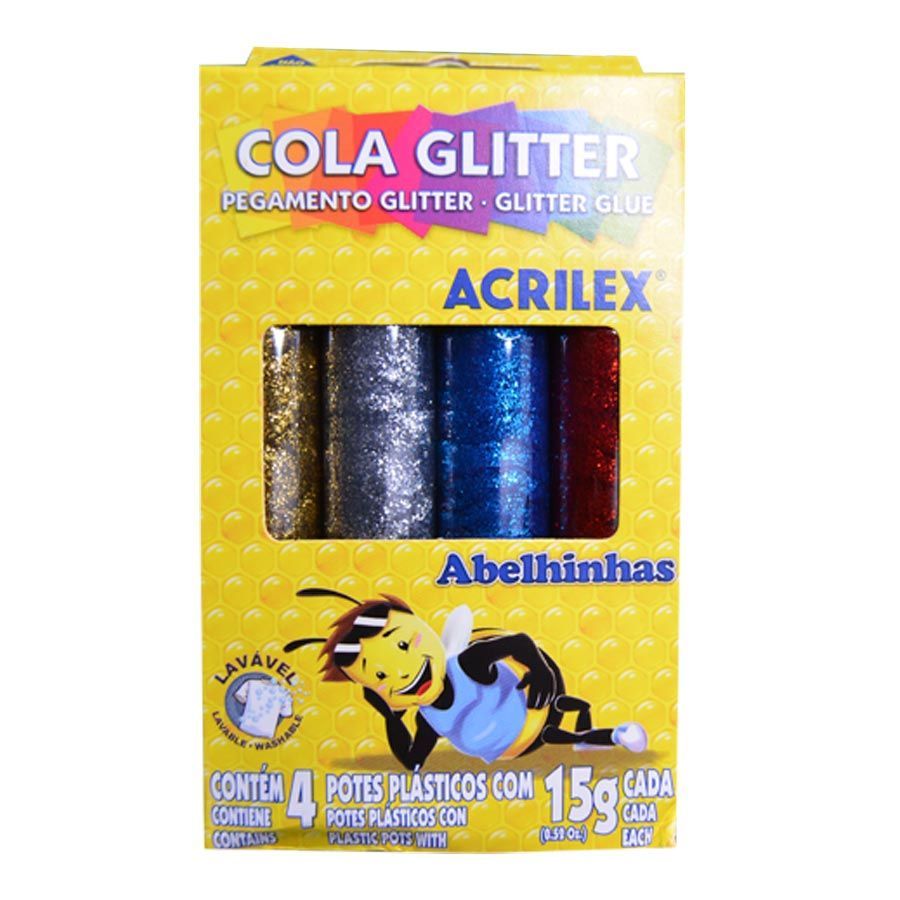 Cola Glitter Acrilex c/4 cores