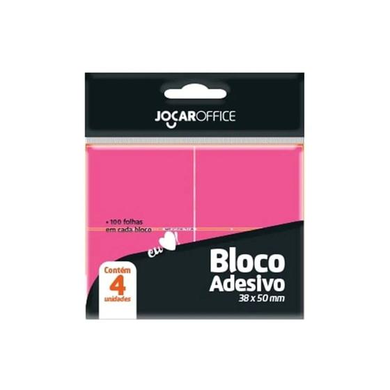 Bloco Adesivo Jocar 38x50mm 4 unidades Rosa